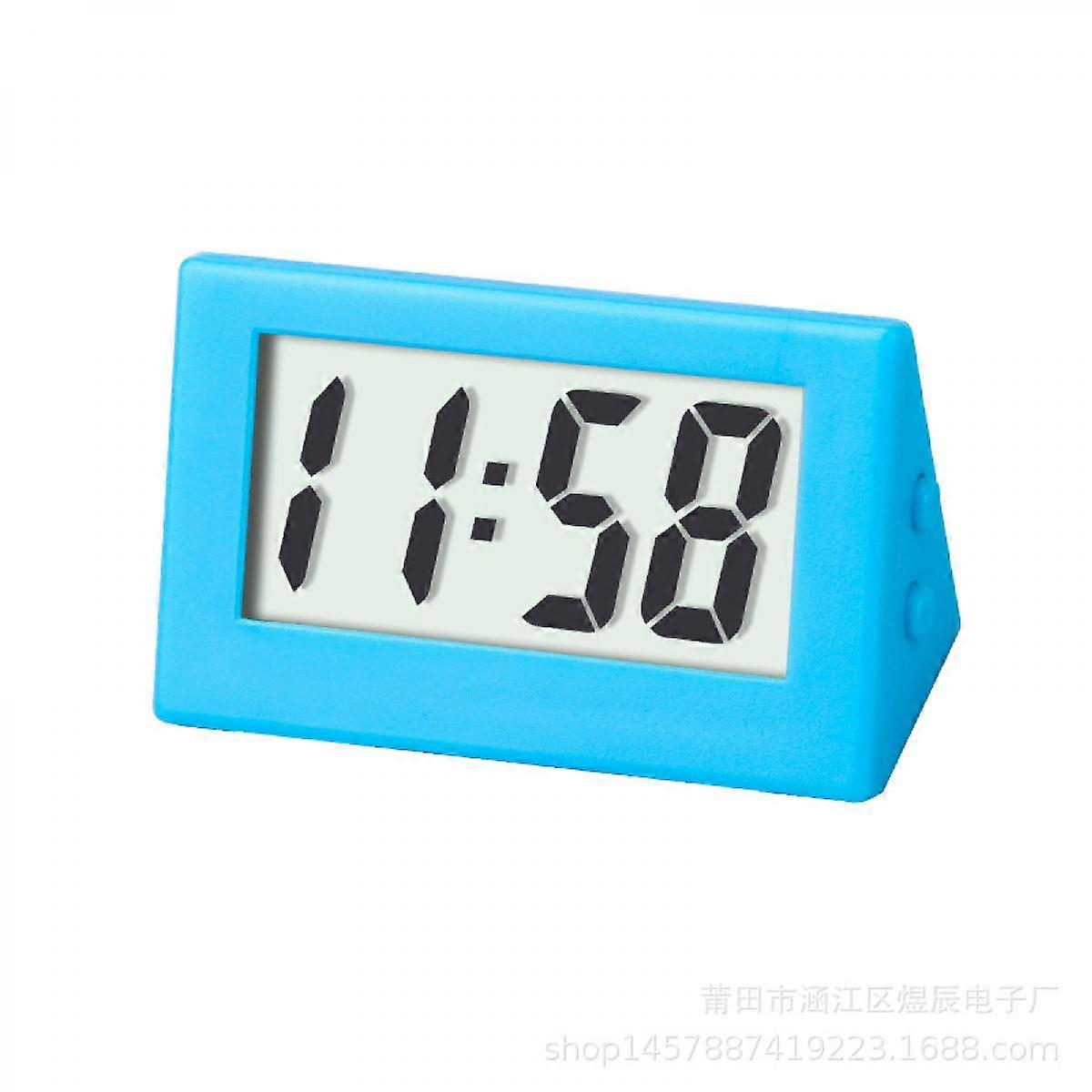 Mini Car Clock Car Dashboard Clock Auto Car Truck Dashboard Time Vehicle Electronic Digital Clock Self-Adhesive Bracket Digital Clock Blue