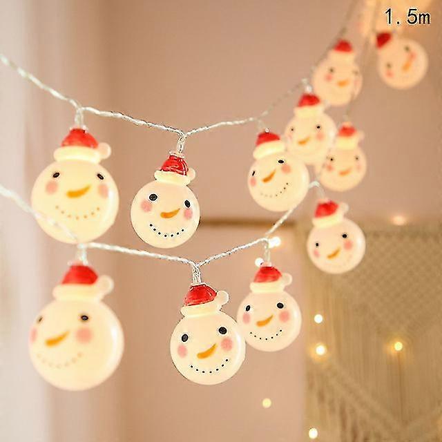 1.5m Christmas Santa Claus Snowman Light String Xmas Tree Decorative Illumination Merry Christma Party Decor Happy New Year 2024