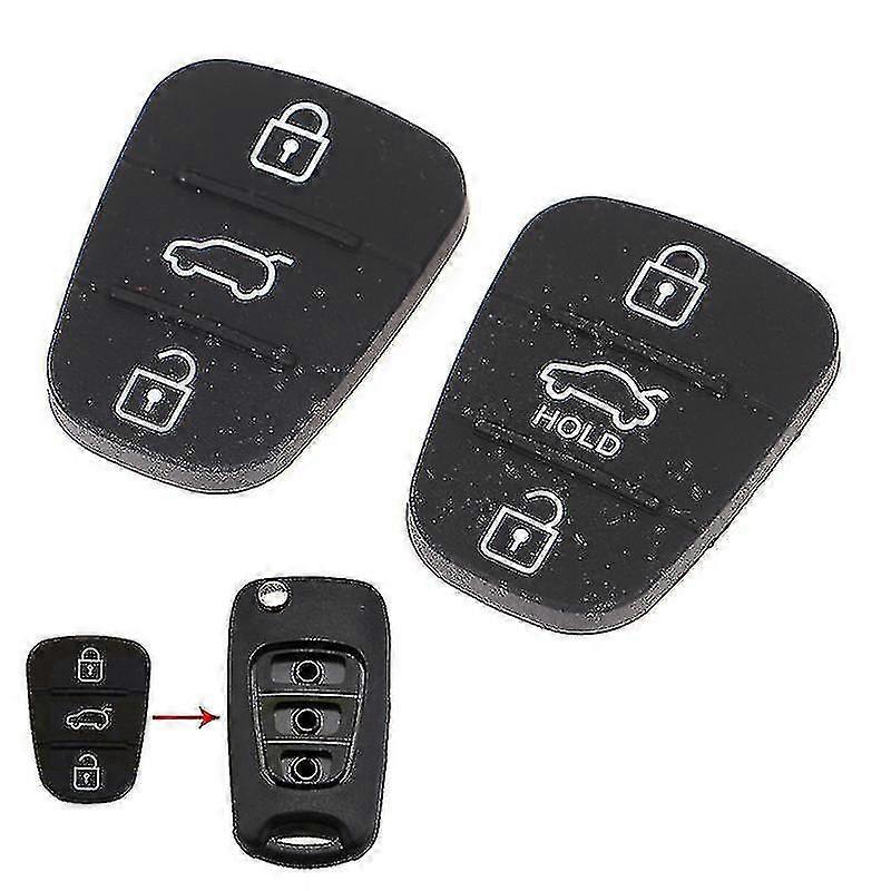 Silicone 3 Button Key Pad Shell Replacement Key For Hyundai Kia Auto Keys Partd