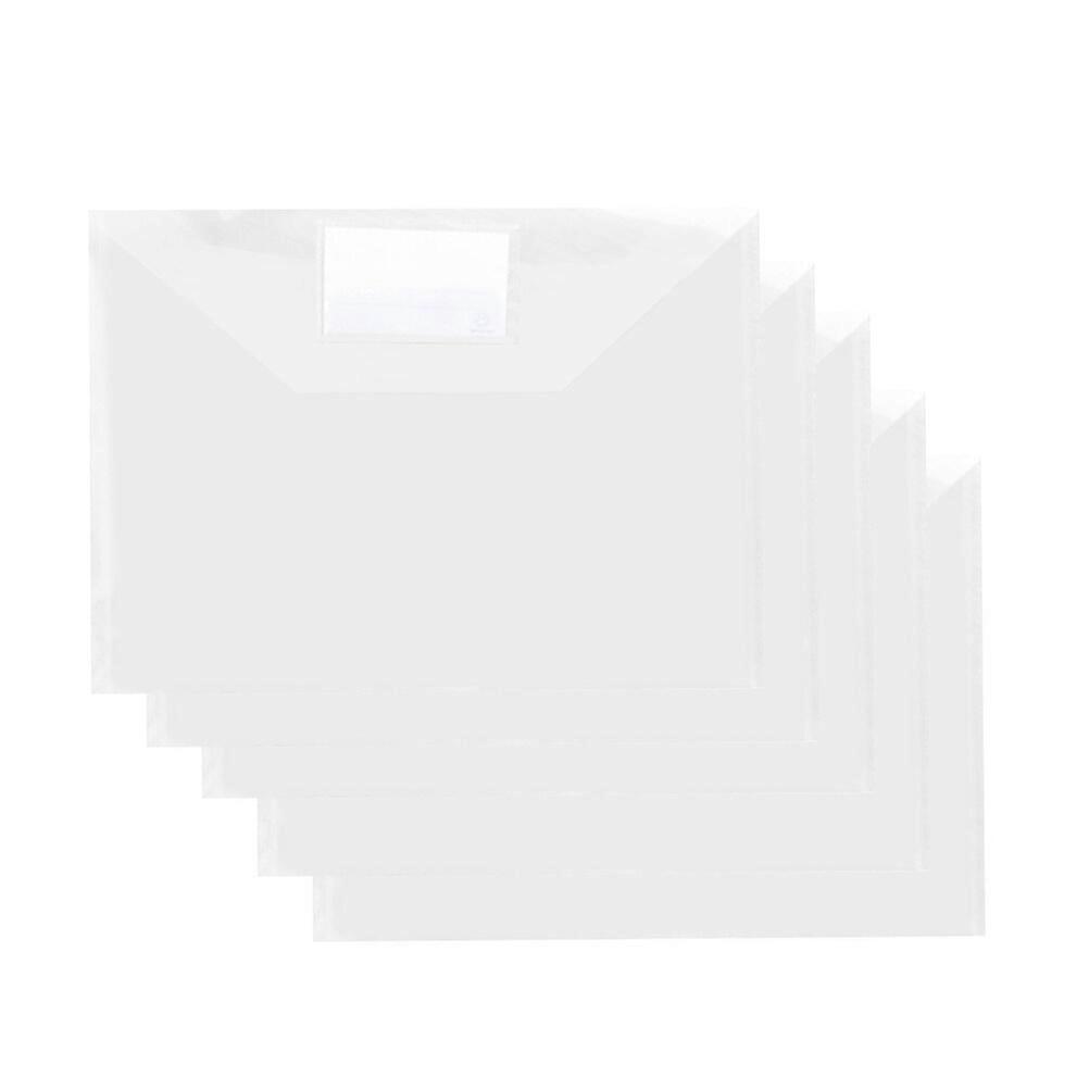 10 Pcs A4 File Document Folder Clear Transparent Document Envelope Organizer with Snap Button