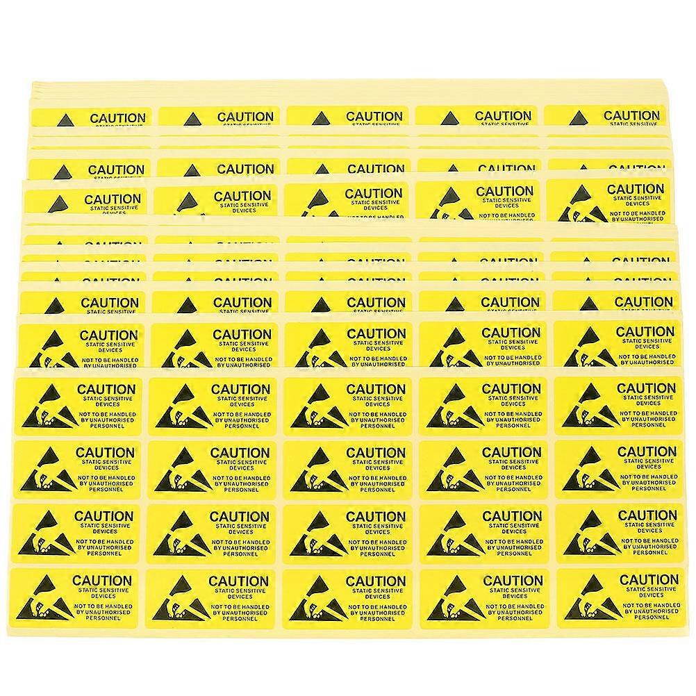 500Pcs Static Warning Sticker Label Static Devices Cautious Warning Sign