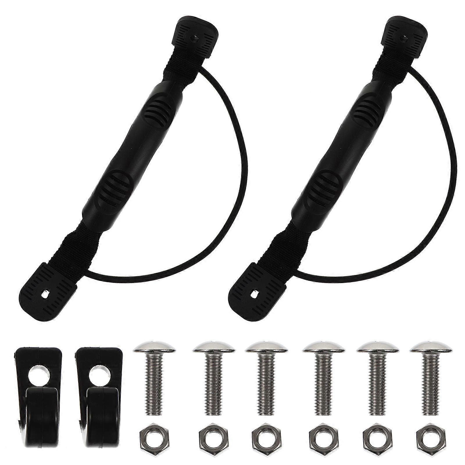 1 Set Kayak Carry Handles with Black Bungee Paddle Park Kayak Side Mount Handles