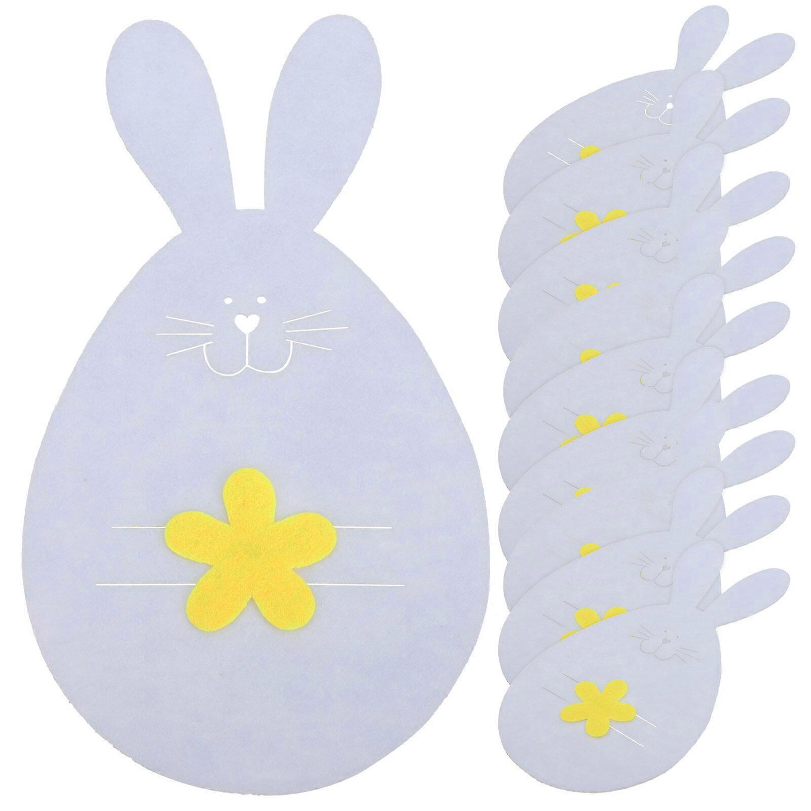12pcs Easter Cutlery Holder Easter Bunny Cutlery Bags Rabbit Flatware Holder