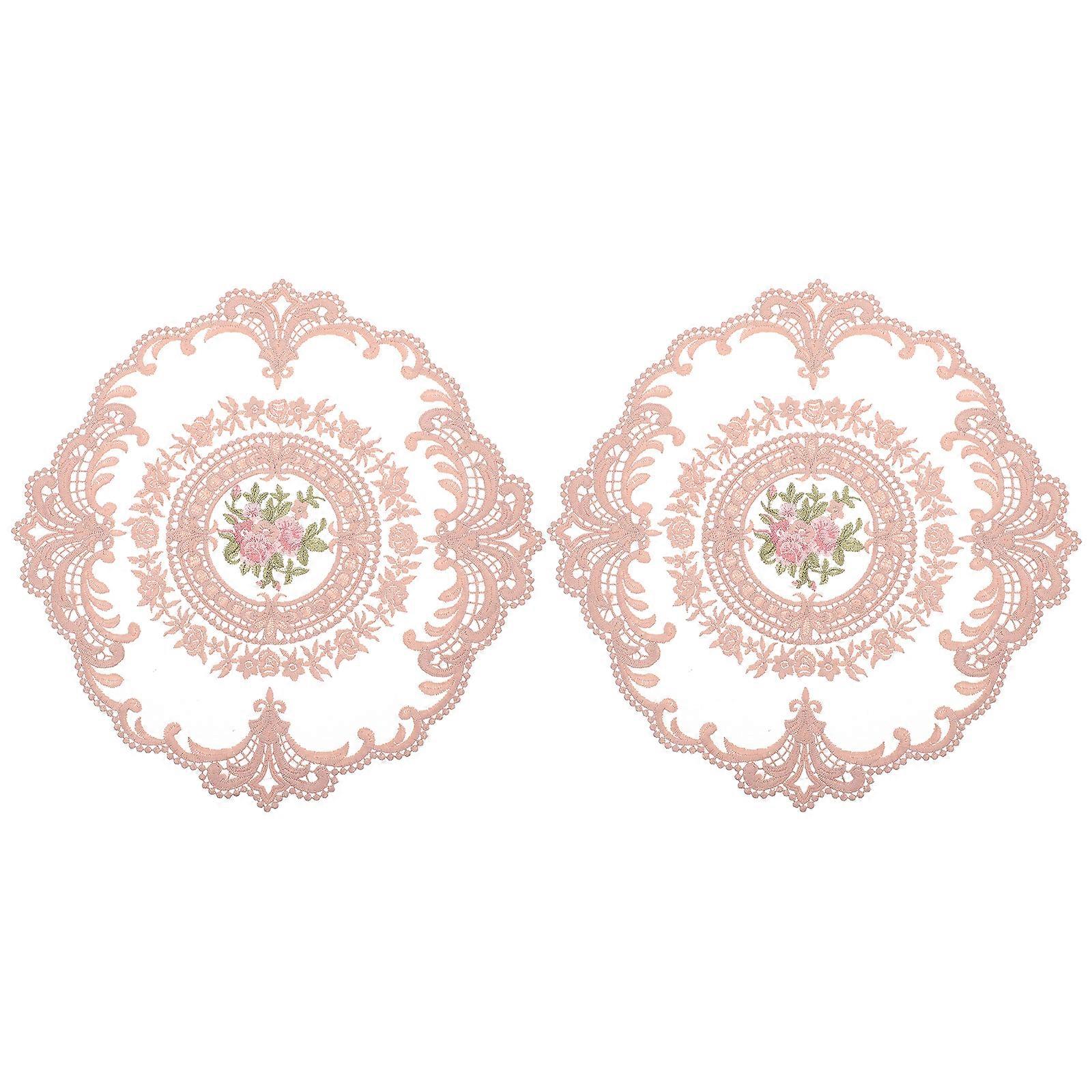 2pcs Lace Placemats Cups Mats Table Mats Photo Props  Mug Mats for Home