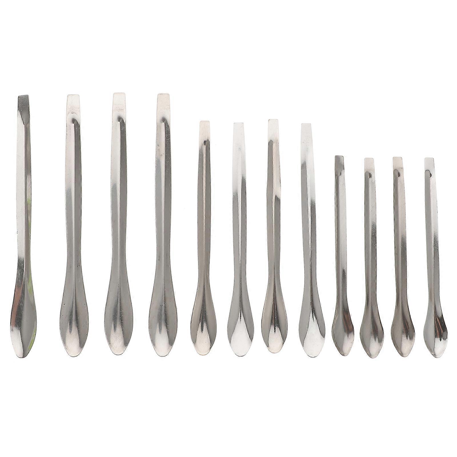 12pcs Stainless Steel Measuring Scoop Sampling Spoon Measure Scoop for Labs