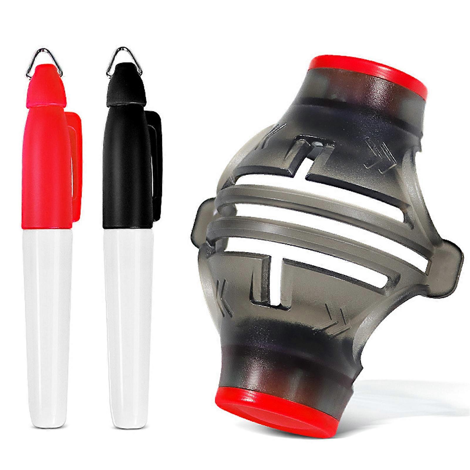 Golf Line Marker with Blue/Red Drawer 360-Degree Scribing Clip Professional Line Drawing Three-Piece Set Golf Ball Alignment Putting Marking Liner Gol