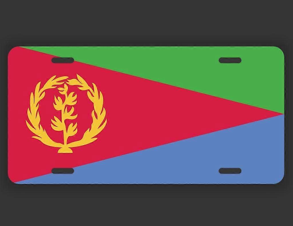 Placa de Licença da Bandeira da Eritreia Vaidade Vaidade Metal | Metal impresso UV | 6 polegadas por 12 polegadas | Carro Caminhão RV Trailer Wall Shop Man Cave | VLP231