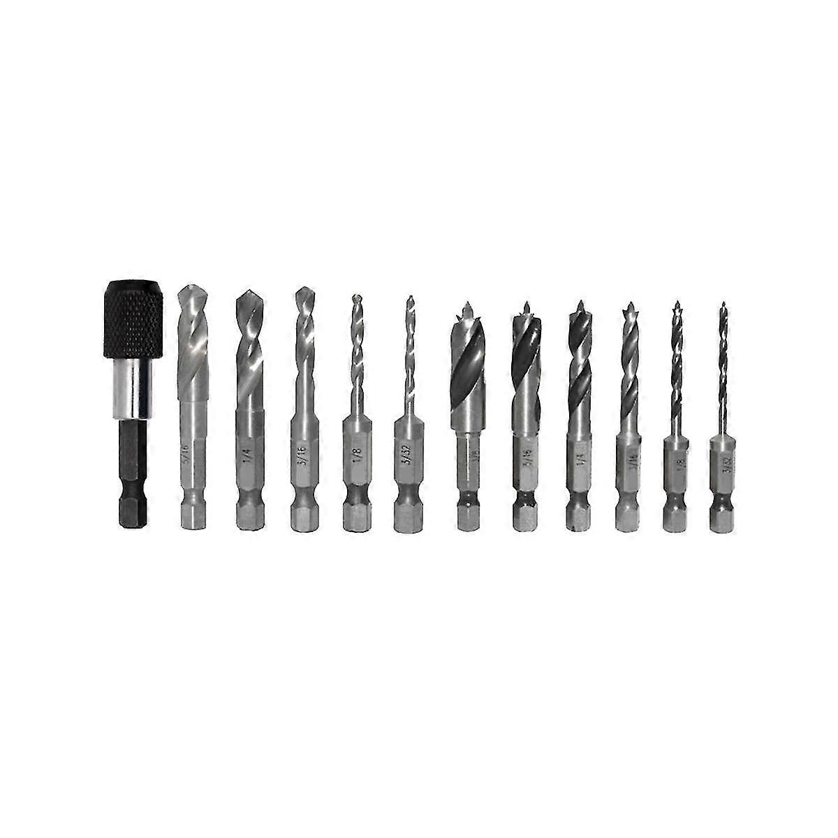 12pcs Drill Bits Hss Metric Taps Hex Drill Bits Set For Drilling Tapping Cutting Soft Metal