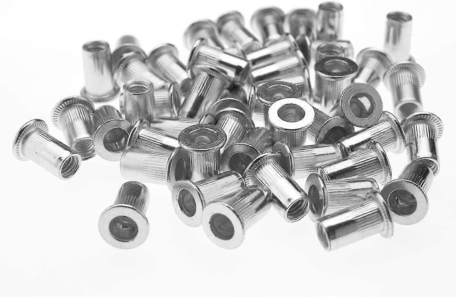 M5 Flange Rivet Nut Flat Large Head Nutserts Blind Rivnut Nuts Aluminum Set Of 50