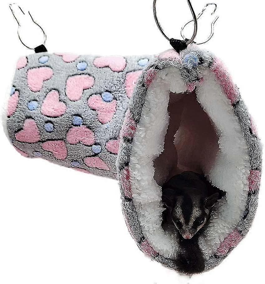 Petit animal Hanging Tunnel Hamster Super Soft Plush Tunnel Hamac (gris)