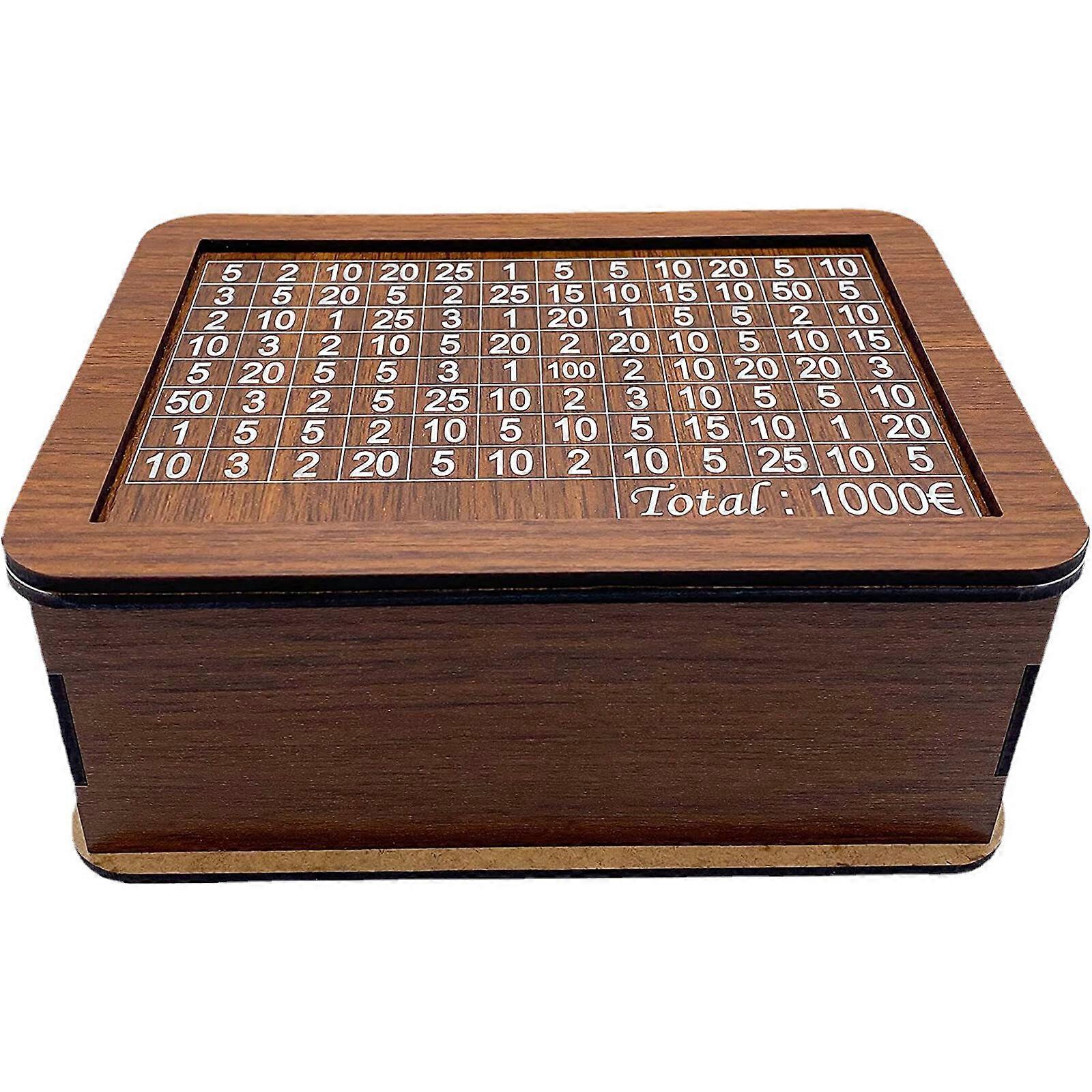 Wooden Money Box 17 x 12.5 x 7 cm - Money Box with Counter - Money Box Not Open