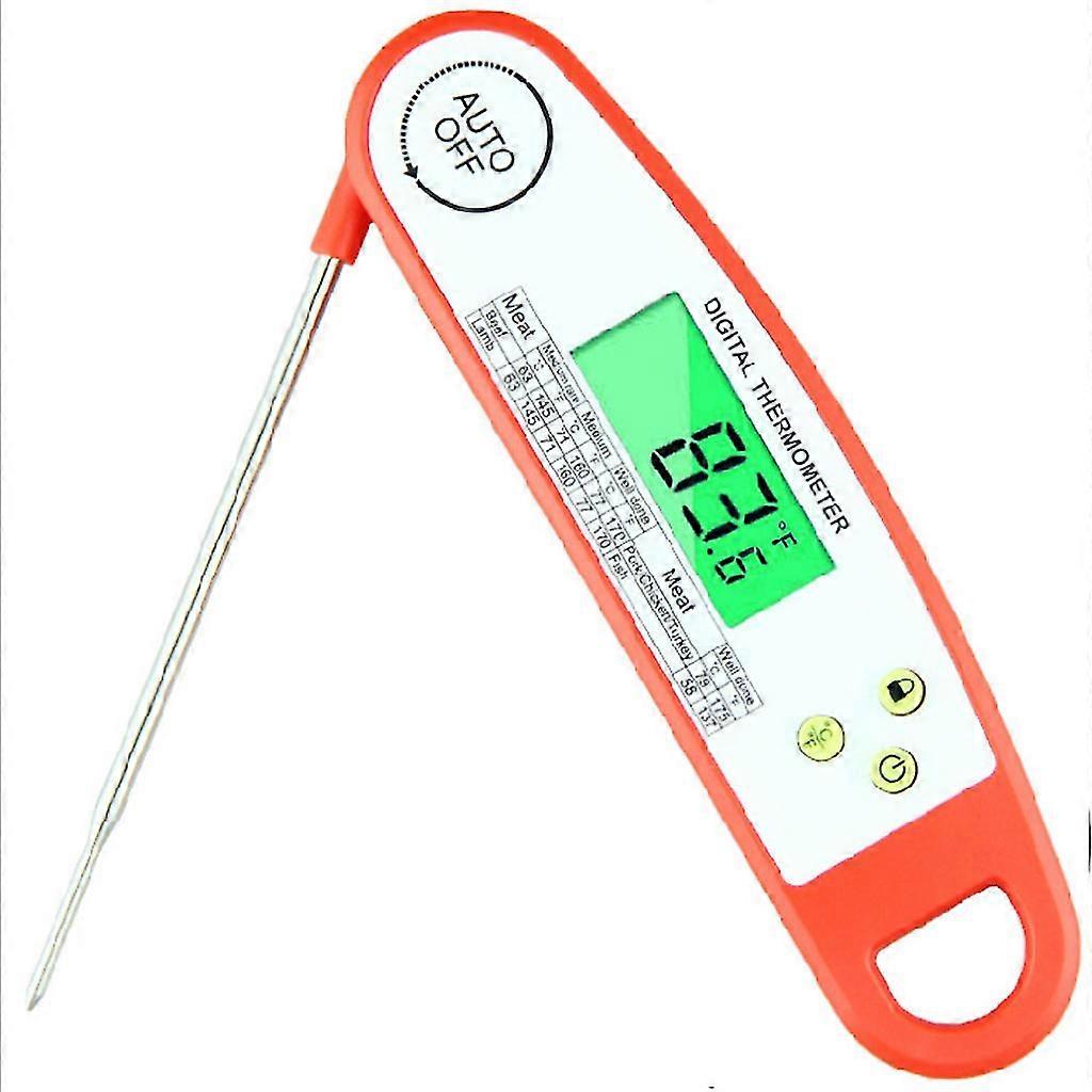 Waterproof Electronic Bbq Digital Thermometer Folding Backlight Night For Vision