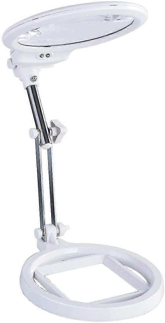 Grande lente d'ingrandimento da tavolo, 2x 6x lente d'ingrandimento manuale pieghevole, lampada d'ingrandimento portatile illuminata a LED con supporto, per lettura, ricamo, explorati