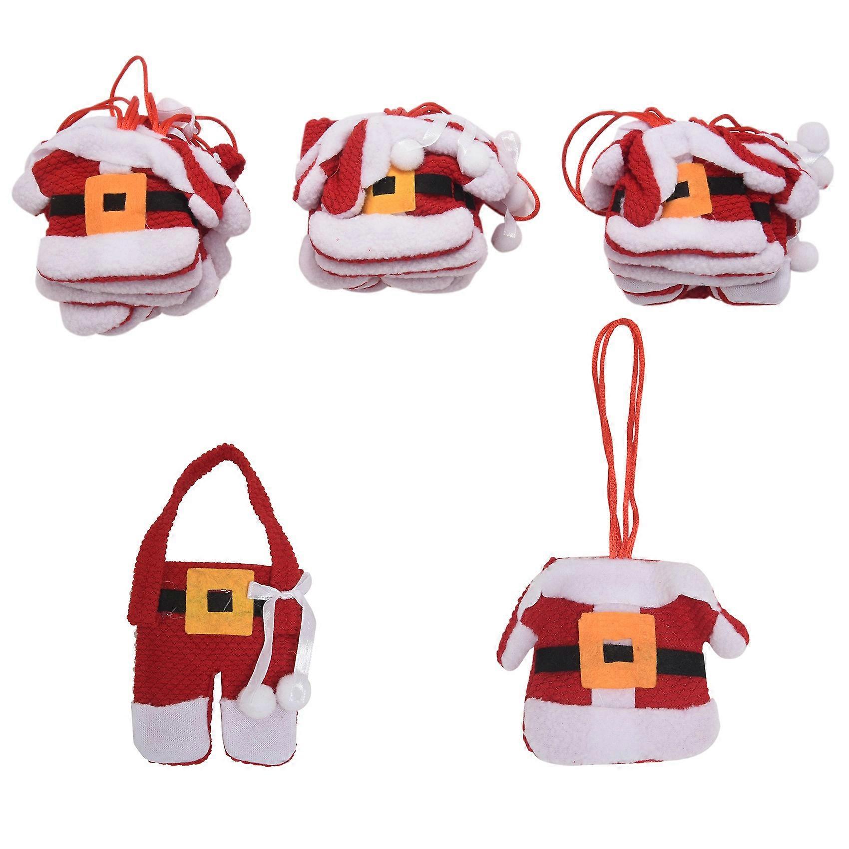 10Pcs Christmas Clothes Pants Tableware Cover of Goods Christmas Knife and Fork Bag Cover of Table