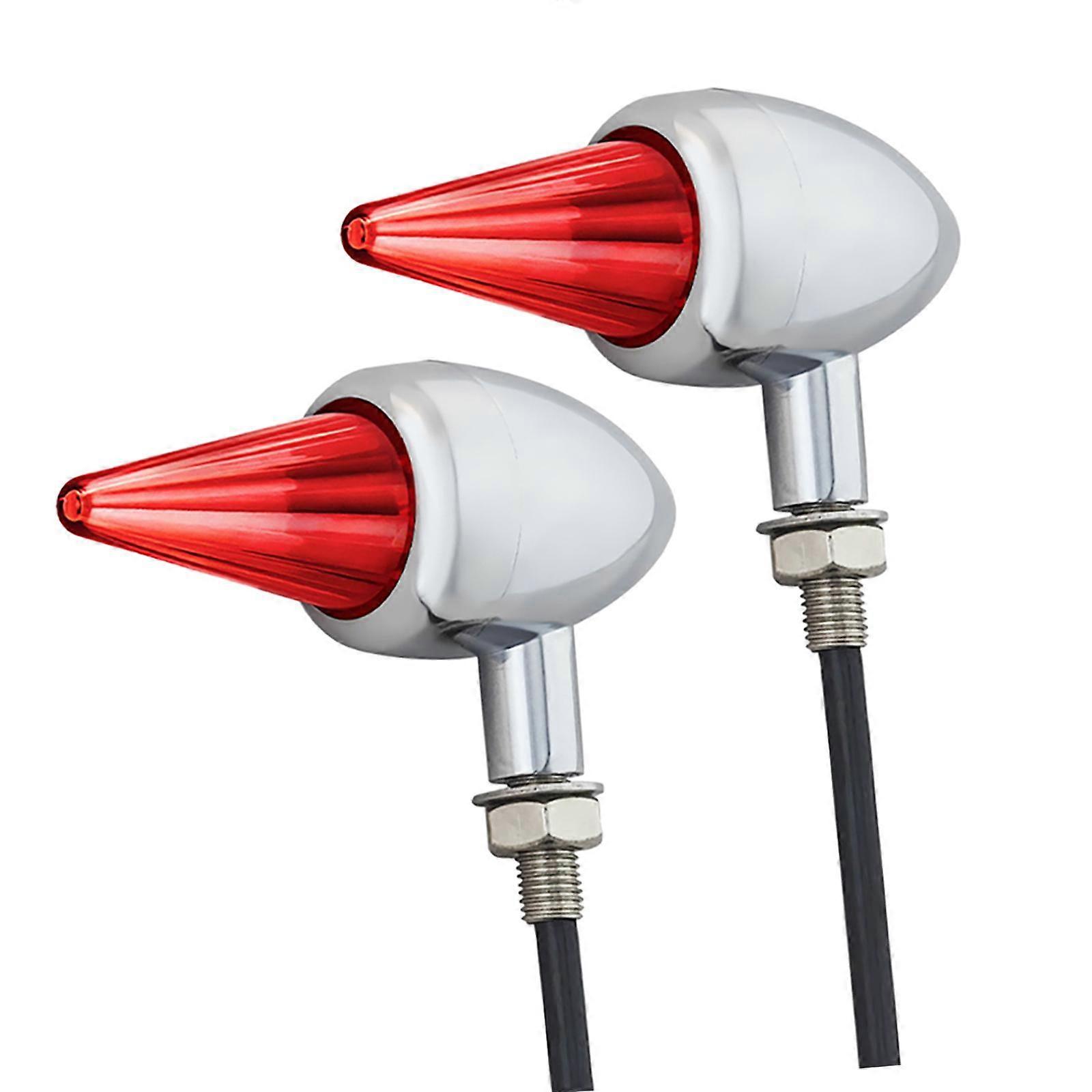2 Pieces Generic LED Turn Signals Lights 12V DC Rear Running Brake Taillights Electroplating Red