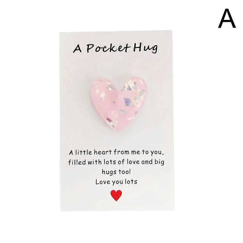 Pocket Hug Heart with Greeting Cards Long Distance Relationship Gifts Unisex