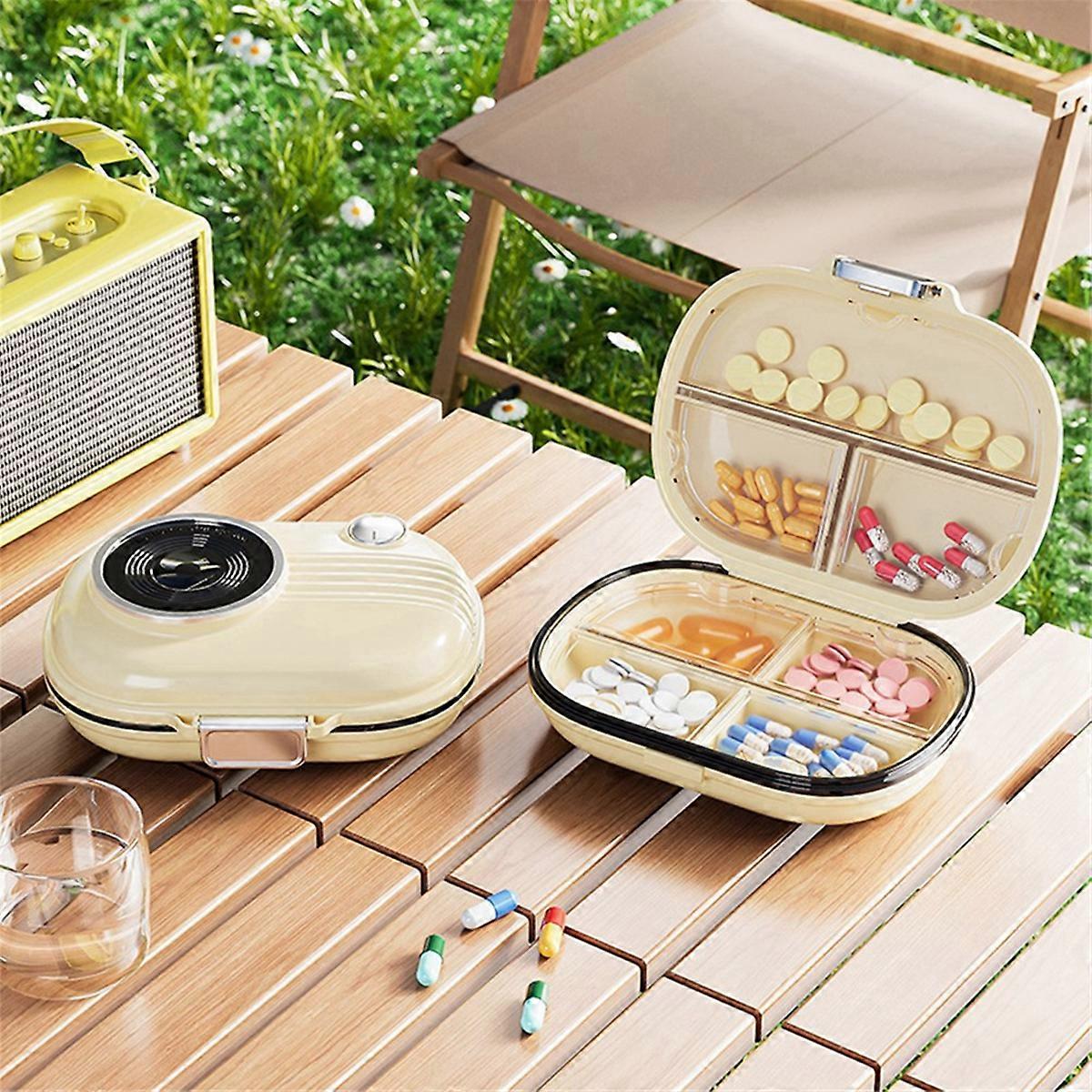 2pcs Portable Weekly Pill Organizer Box for Daily Medication - Mini 7-Day Travel Case 8x8x3.5cm