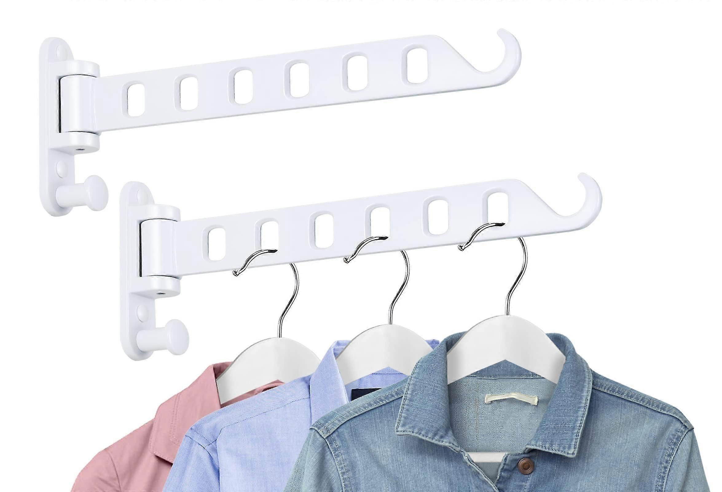 Folding Valet Hook, Sturdy Hanging, Foldable 180rotation, Solid Aluminum (2-pack, White)