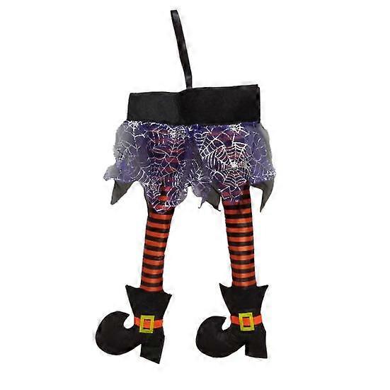 Halloween Witch Legs Prop Hanging Plush Stuffed Witch Legs Ornament with Shoes for