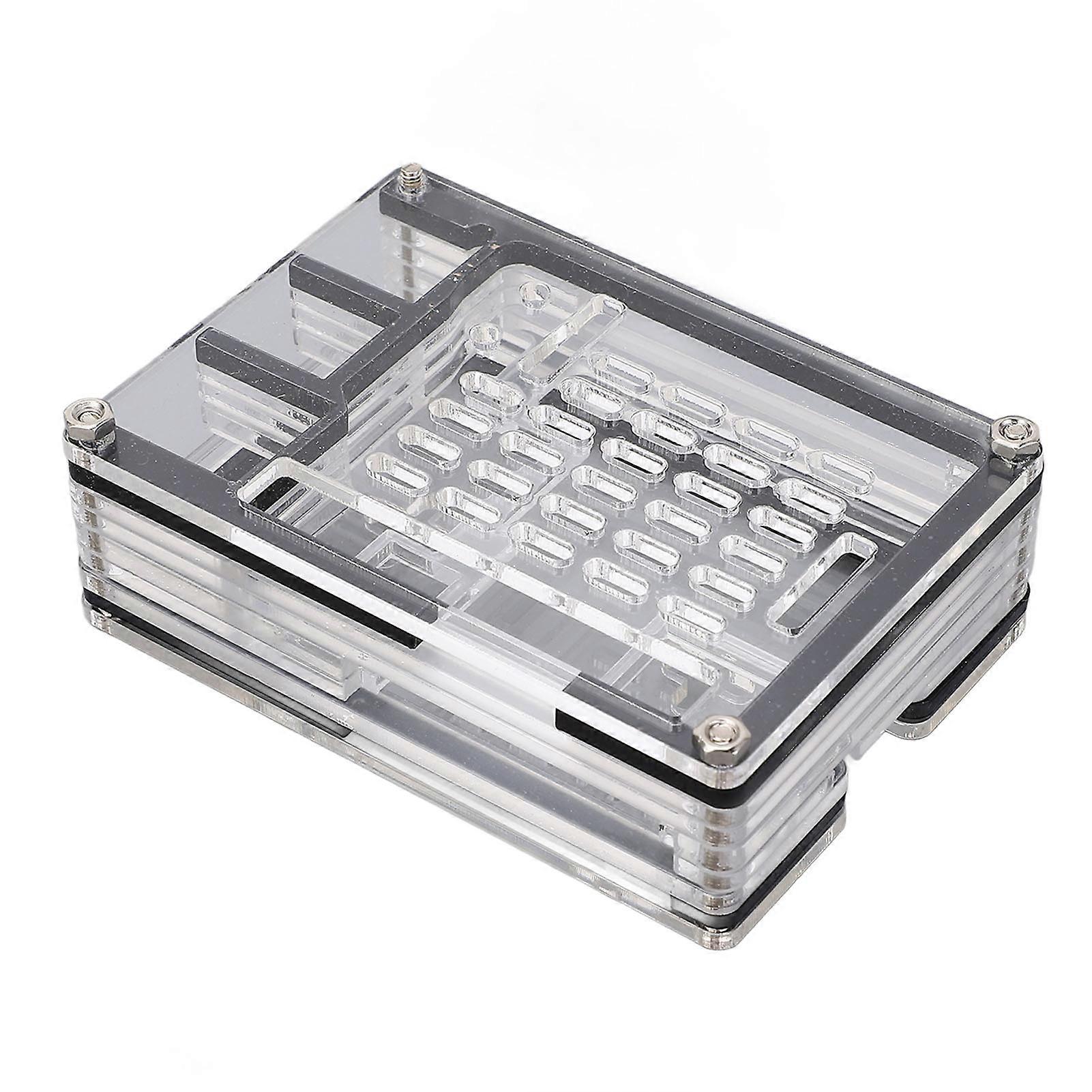 Single Board Computer Acrylic Case 9 Layer Clear Transparent Dustproof Protective Holder for Pi 5 Microcomputer Active Cooler