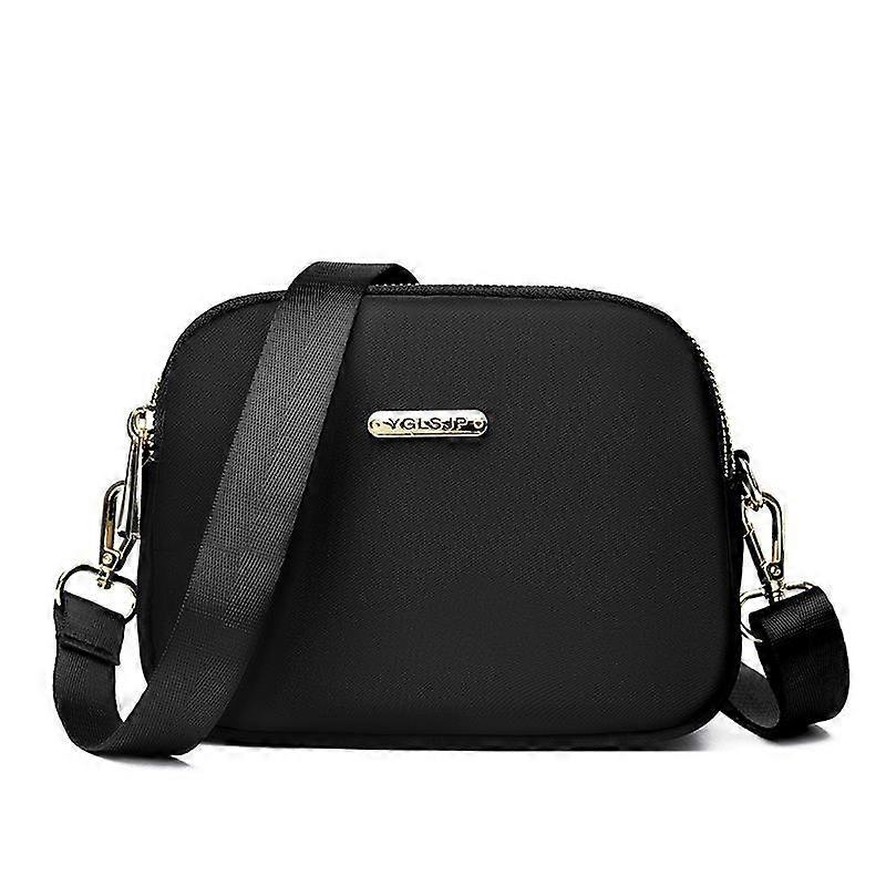Women's Shoulder Bag with Wide Strap Simple Waterproof Oblique Span Outside Oxford Cloth Small Square Bag with Headphone Jack
