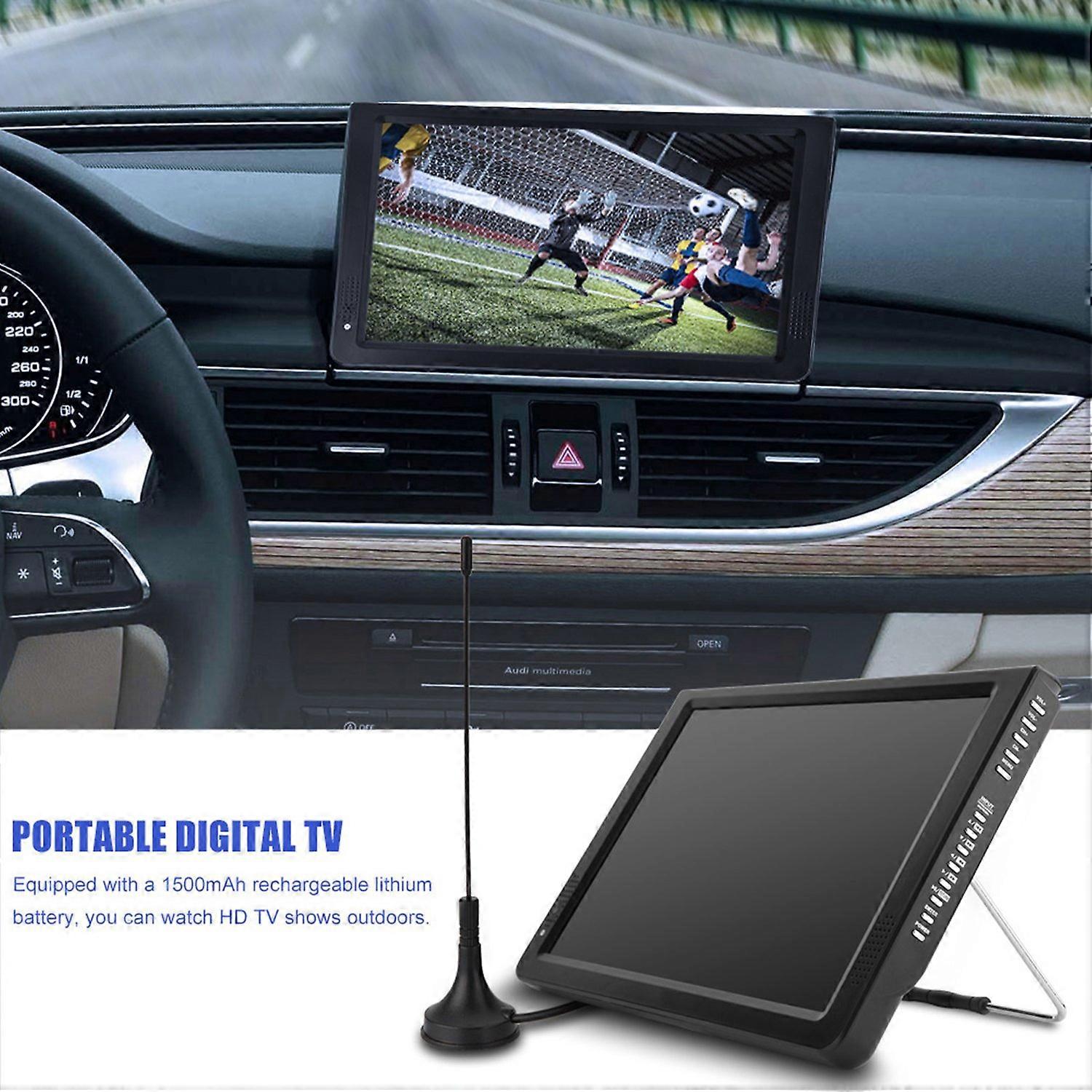 12inch Digital Analog Televisions Portable TV for Home Car Airplane EU Plug 110‑220V