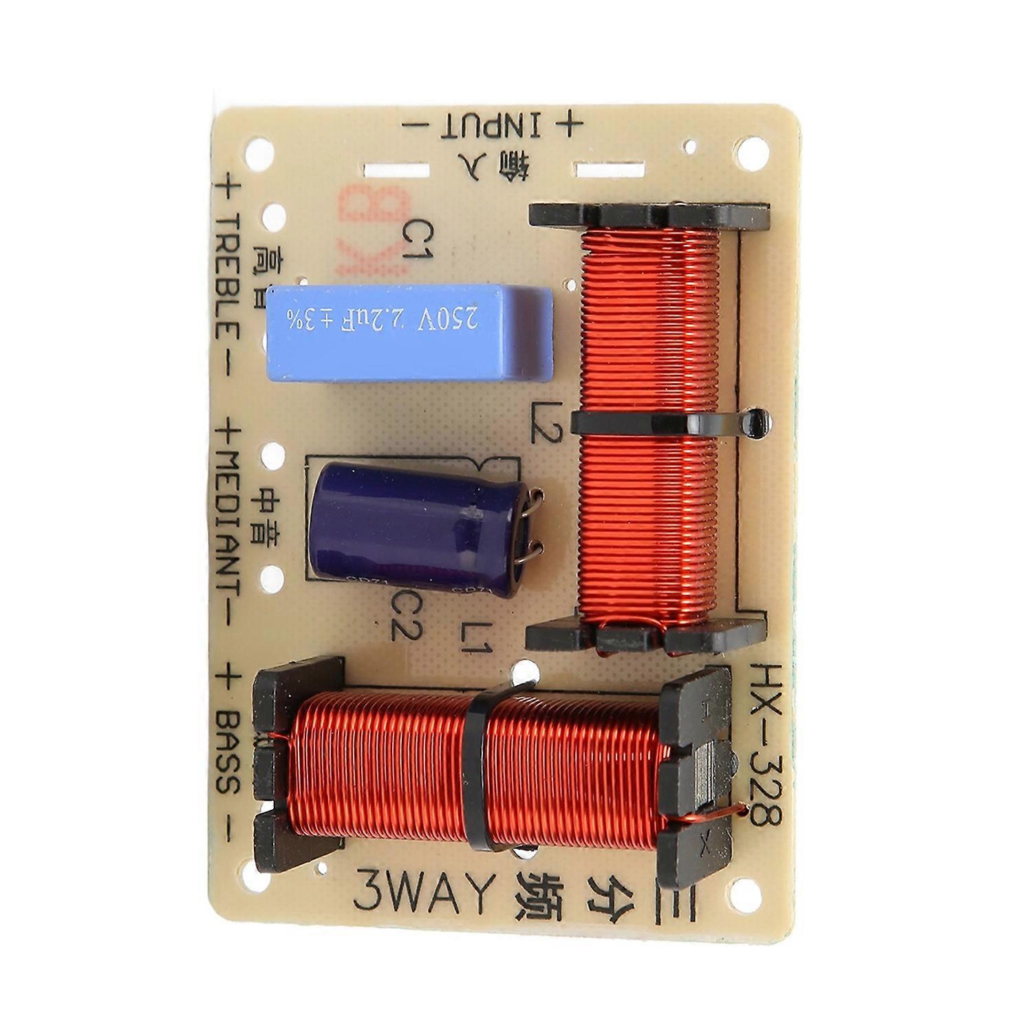 3 Way Audio Crossover 120W 3800hz Tweeter Mid Bass Board 5 To 8 Ohm Stable Speaker Frequency Divider