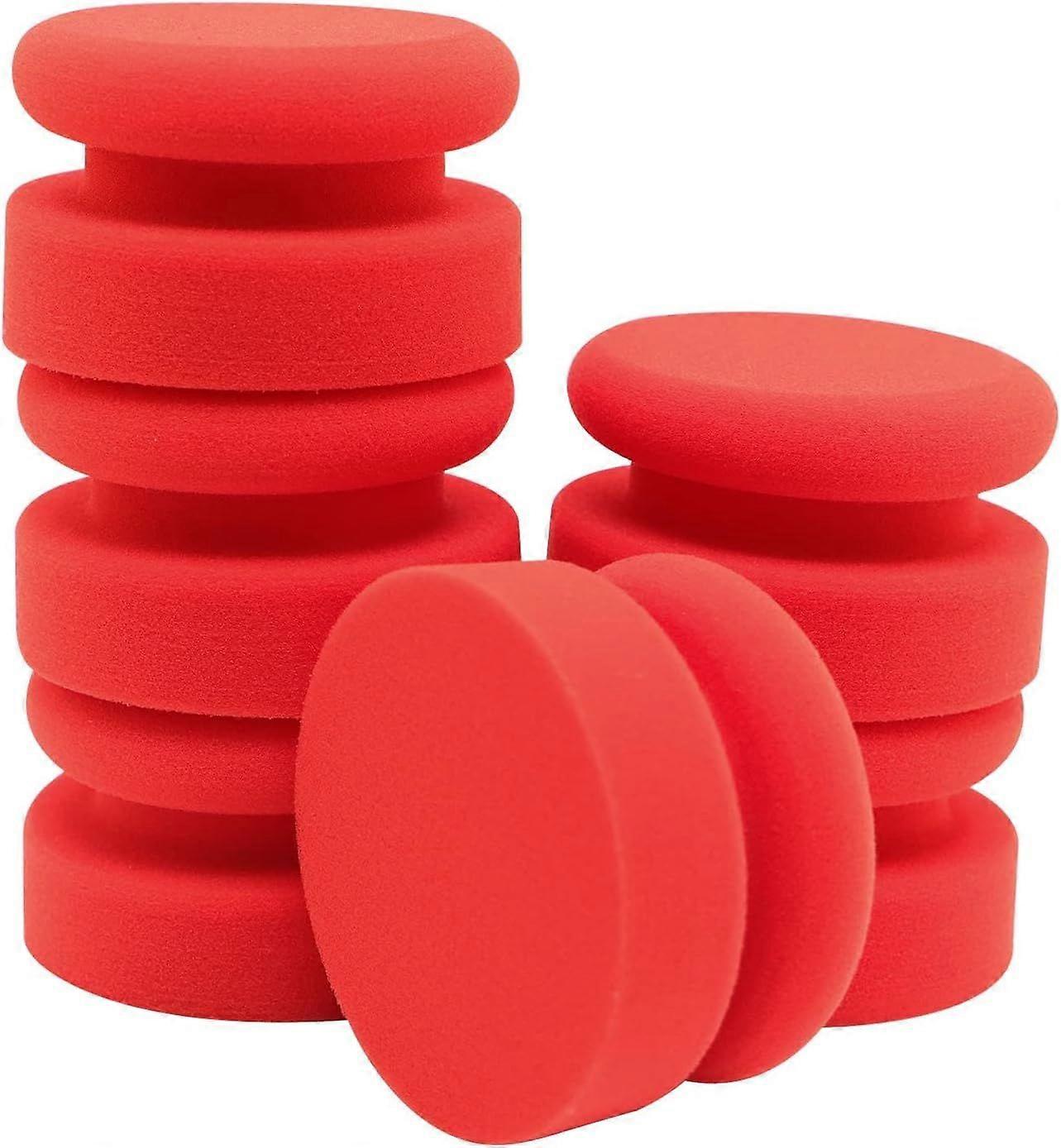 6 Pack Polishing Pad Set, Hand Polishing Sponge, Polishing Sponge, Professional Car Polishing Sponge with Handle for Wax/Sealant/Mirror Polish - Washa