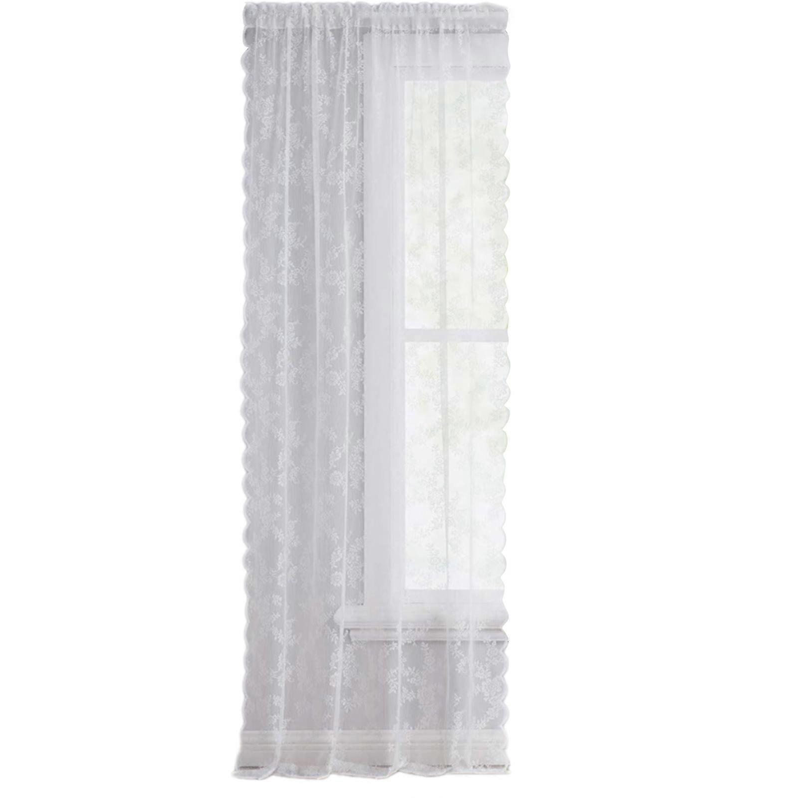 Window Curtain Sheer Voile Curtain Panel For Living Room Light Filtering Window Drape Optional Color  White