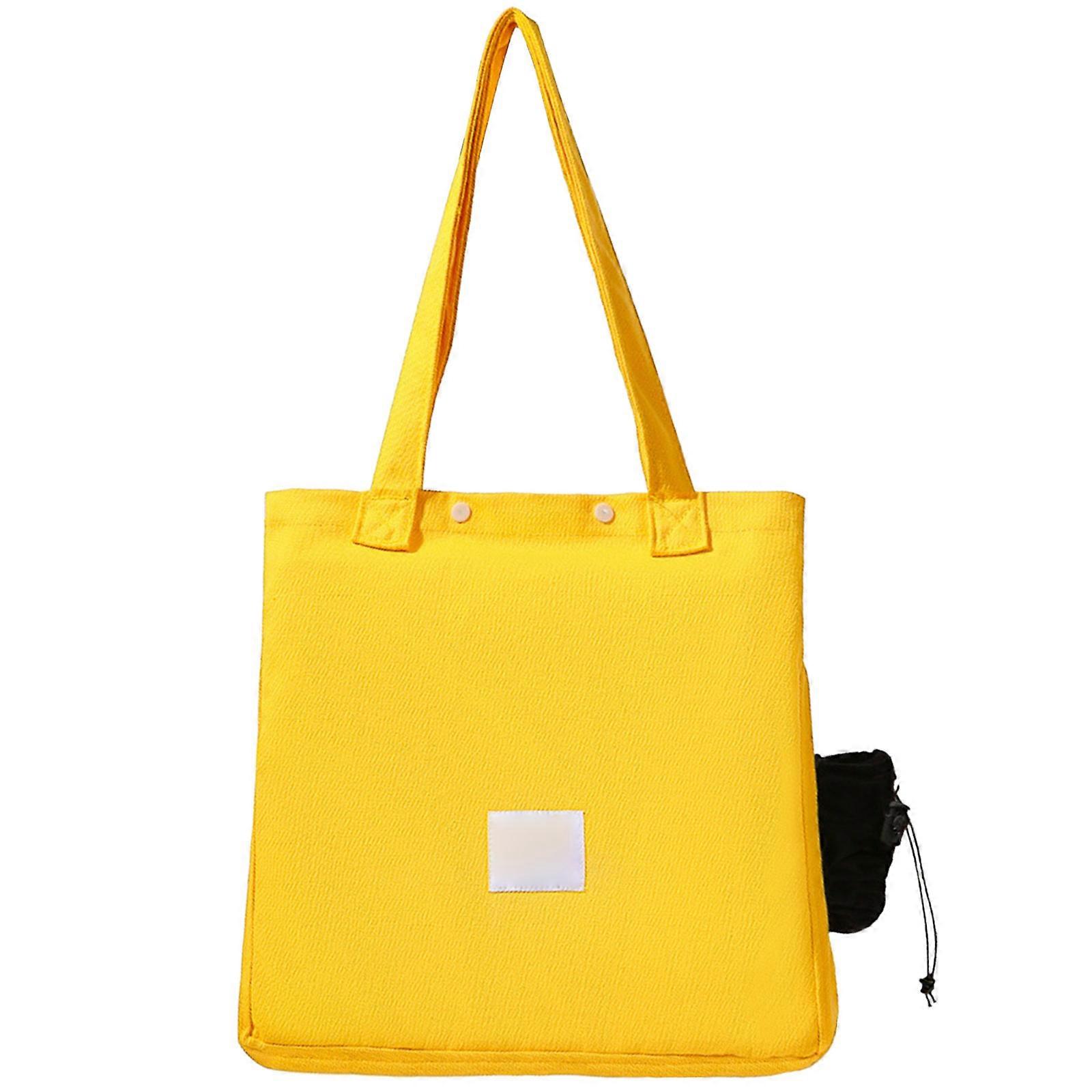 Pet Cats Carrier Legs Out Shoulder Bag Soft Big Capacity with Button Pet Carrier Sightseeing Outing Bag  Yellow