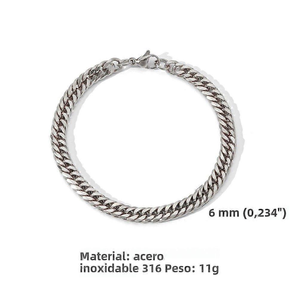 HIEEE Cuban stainless steel chain Double thousand bracelet for men silver and gold 3-9mm thick hand chain male gift