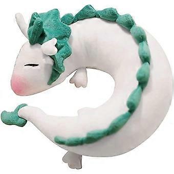 Anime nakke pute hvit drage plysj dukke leketøy barn reise nakke pute, søt plysj for chrismas bursdagsgave PXCL