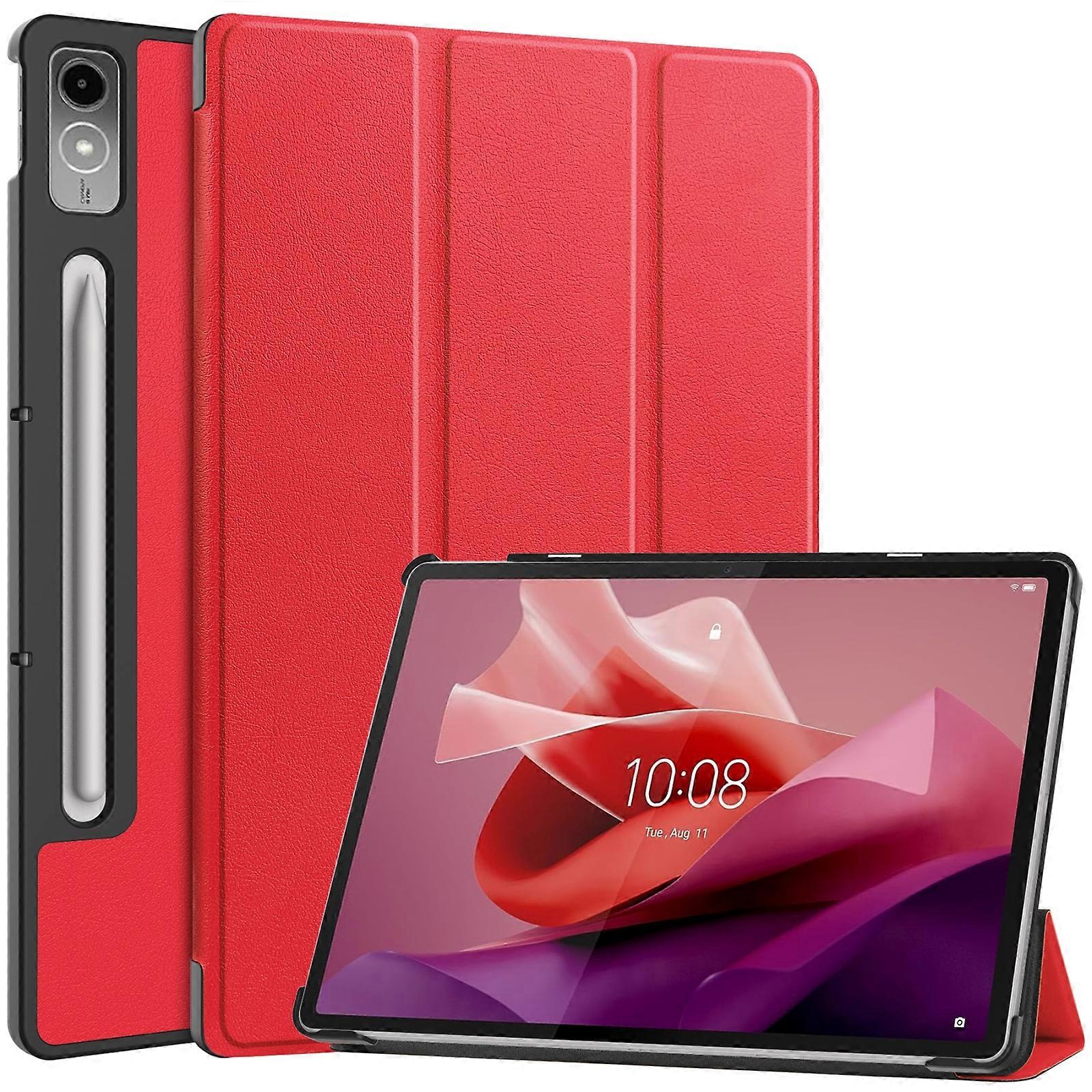 Custer Solid Color 3-Fold Stand Leather Tablet Case