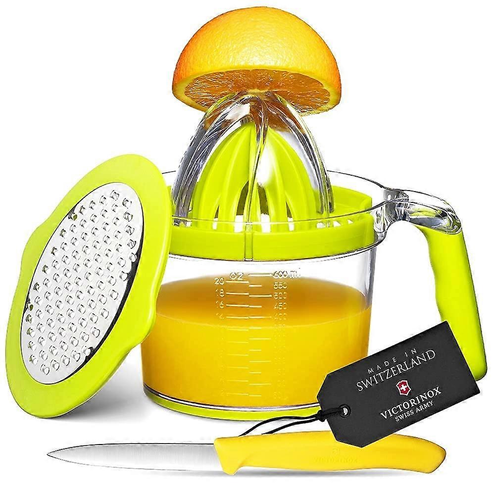 4-in-1 Citrus Juicer Manual Press with Grater Egg Separator and Silicone Handle for Kitchen Use