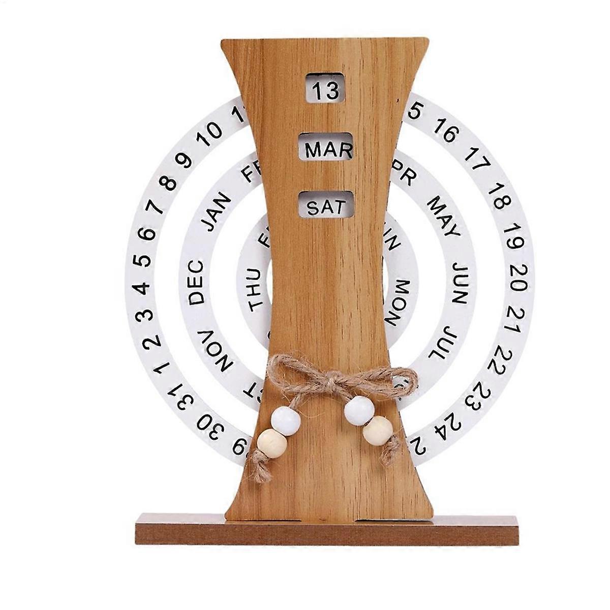 Desk Date Display Rotating Calendar Decorative Manual Rotating Calendar Reusable Daily Desktop Cale
