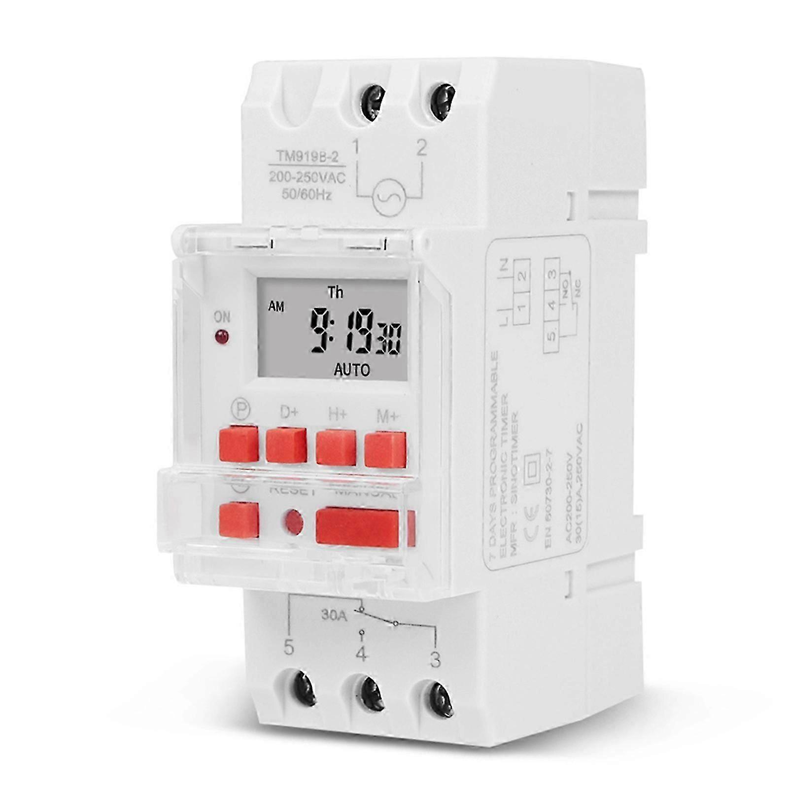 Programmable Digital Timer Switch 220V Weekly 7 Days Timer Relays Switch for Home Appliances