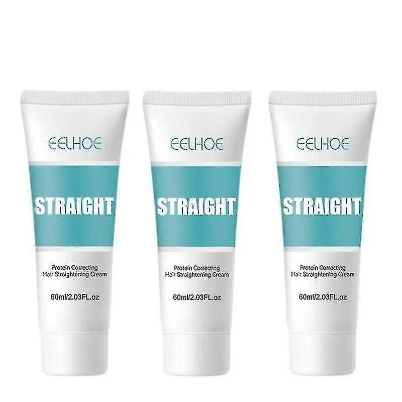 3pcs קרם החלקת שיער להחלקת חלבון חלק חלק לשיער 60ml