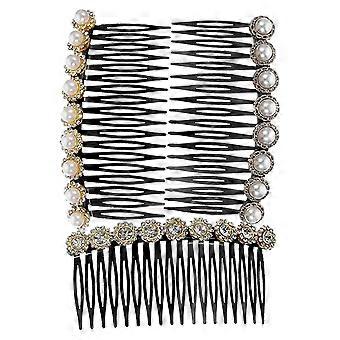 3 kpl Pearl Hair Kammet Strassi Hair Kampa Koristeellinen Hair Side Comb Naisten Hair Kammat
