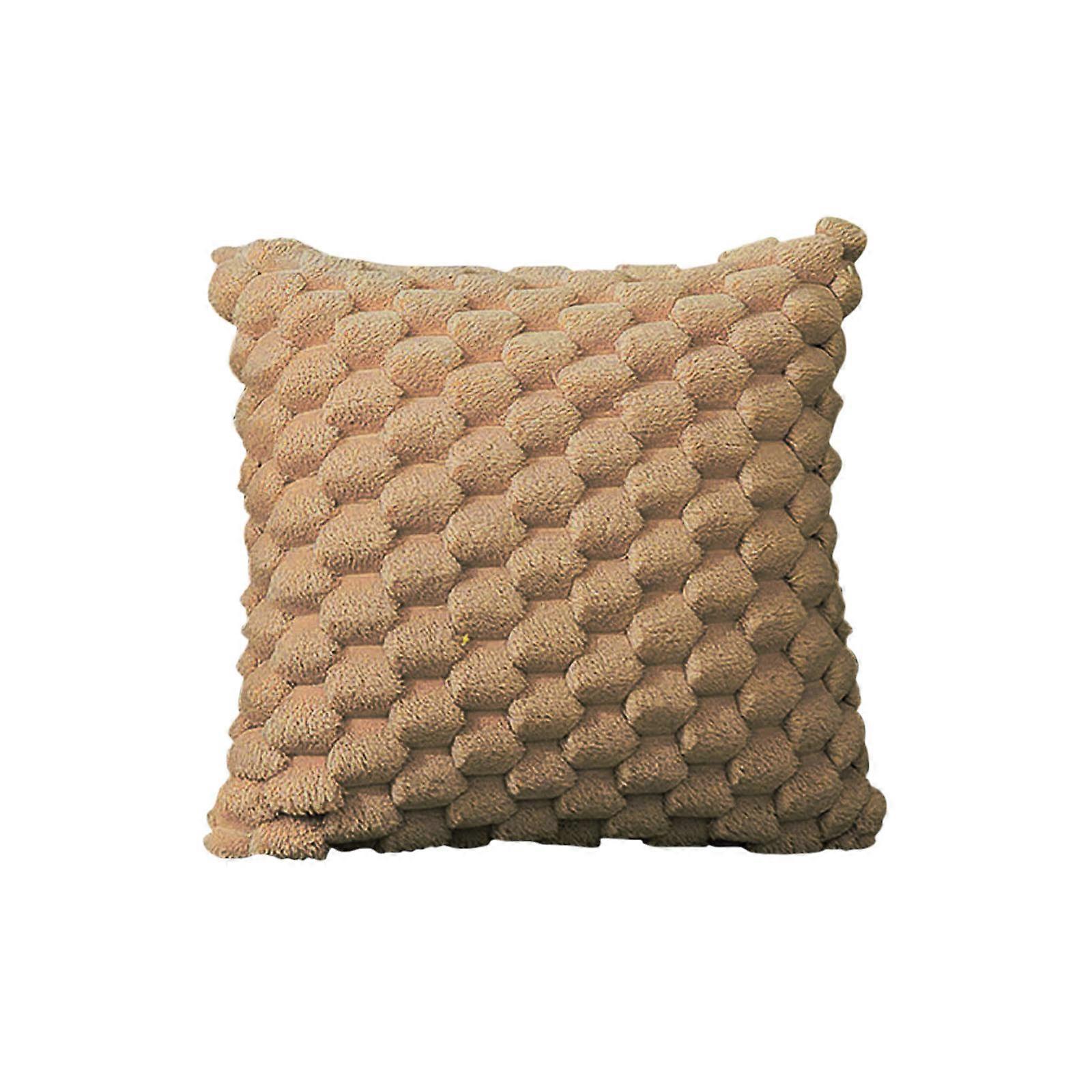 Snowflake Velvet Weaving Lumbar Support Pillow for Office Sofa and Bedside, Solid Color Cushion Cover