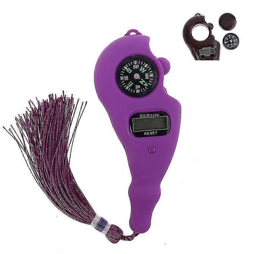 Portable Prayer Bead Tally Counter With Digital Tasbih Counter Islamic Finger Counter Different Purple