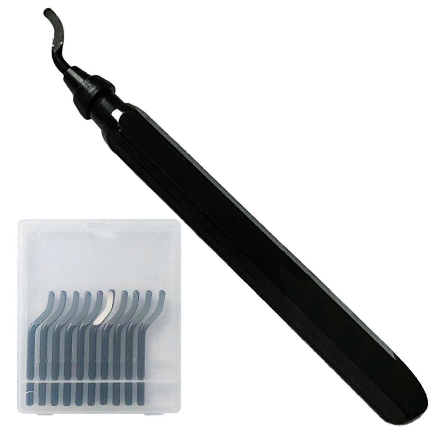 Manual Deburring Tool, 360 Rotating Metal Deburring Blades, 10 Blades for Different Holes, Round Holes, Inner Edges
