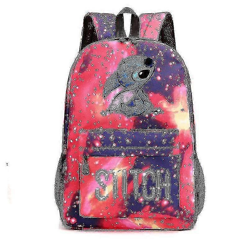 Stitch Backpack Black Starry Sky Large Capacity Student Schoolbag Tide V A-13