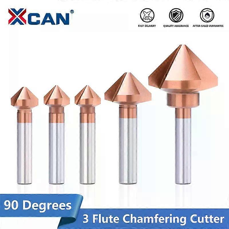 Xcan Chamfer Cutter 4.5-50Mm 3 Flute 90 Degrees Ticn Coated Hss Drill Bit Wood Metal Hole Cutter Countersink Drill Bit Drilling