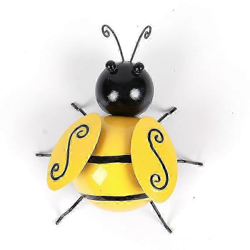 Set Of 4 Happy Bees With Wings Garden Ornament Decoration Novelty Bright(a Set Of 4 Pieces Of Yellow, One Large, Two Medium And One Small)