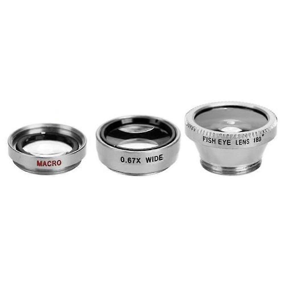 3 in 1 Clip on Universal 0.65X Wide Angle Fisheye Macro Lens for Mobile Phone