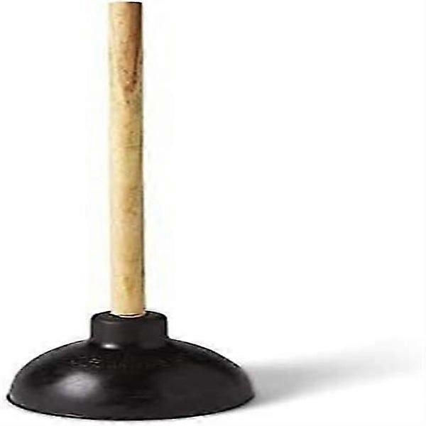 Heavy-Duty Toilet Plunger with Wooden Handle and Durable Rubber Cup for Unclogging Toilets and Sinks
