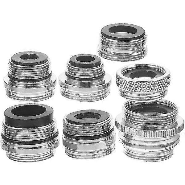 Copper Hose Adapters for Sink Faucets - 7 Pack, Leak-Free, Various Sizes for Garden Hoses and Sink Sprayers