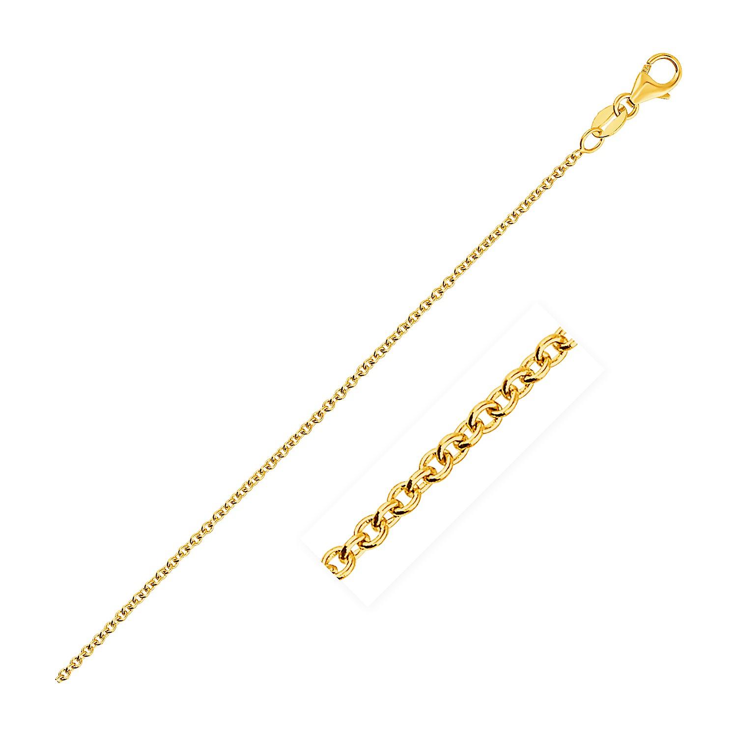 Catena di collegamento del cavo rotondo in oro giallo 14k 1,3 mm