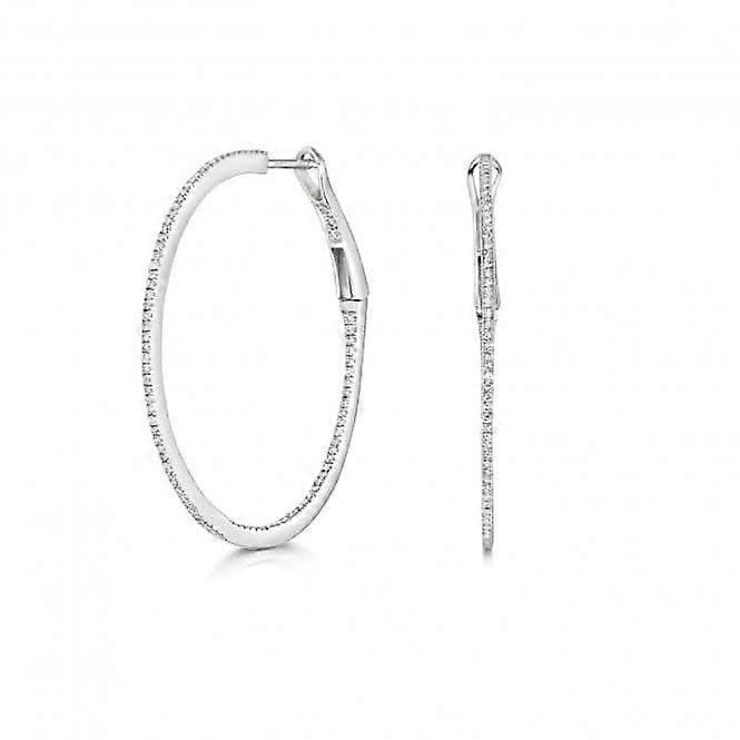 Diamond Hoops 34mm Earrings ED355W