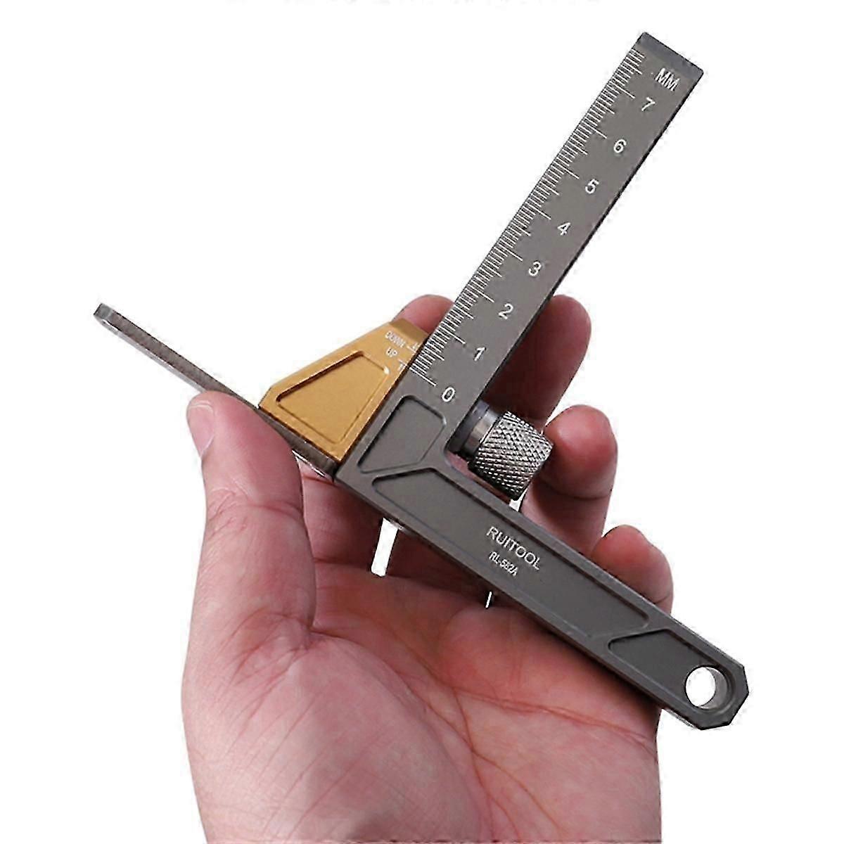Height Gauge Aluminum Alloy Router Table Height Gauge Metric Measurement Tool Table Saw Depth Meas